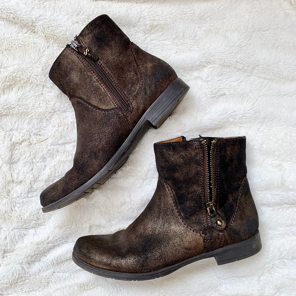 Earthies Earth Sintra Leather Moto Boot - 6.5
